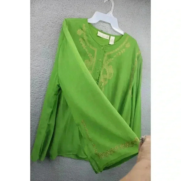 Jane Ashley Women's Tunic Belled Sleeves-Size 2X-Boho-Hippy - Picture 6 of 10